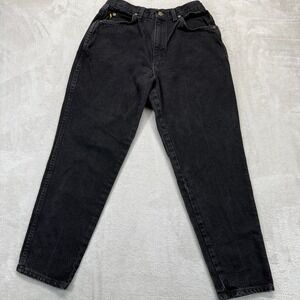 Vintage Chic Jeans Women's 13 Petite Black Wash High‎ Rise Mom Fit Made in USA